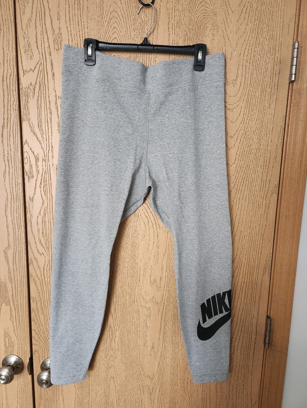 Nike Gray Women's Logo Leggings with Black Swoosh